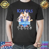 Kansas Jayhawks mens basketball 2022 Ncaa march madness signatures shirt