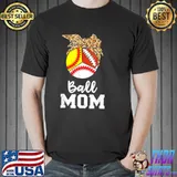Leopard ball mom softball baseball Football mother's day shirt