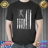 LOVE HOPE FAITH American Flag Brain Tumors Awareness Premium T-Shirt