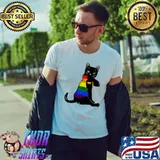 Love IS Love Cat LGBT FLag Shirt