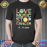Love Music Stop Cancer St Jude Music T-Shirt