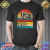 Men Father's Day Grandfather Trucker The Man The Legend Premium T-Shirt