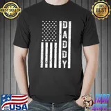 Mens Daddy American Flag Fathers Day Patriotic USA 4th of July T-Shirt