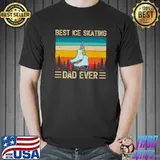 Mens Funny Vintage Retro Best Ice Skating Dad Ever Father's Day Premium T-Shirt