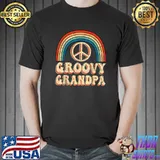 Mens Groovy Grandpa 70s Aesthetic Nostalgia 1970's Retro Grandpa T-Shirt