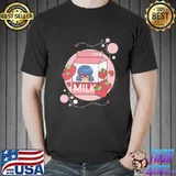 Miraculous ladybug cat noir strawberry milk jersey short sleeve shirt