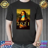 Monalisa With Face Mask Vaccination 2021 Shirt