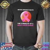 Never Underestimate The Strength Of A Breast Cancer Warrior Shirt