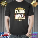 Peace love kindness hippie vintage retro shirt