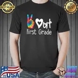 Peace Out First Grade Last Day of School Tie Dye Graduation T-shirt