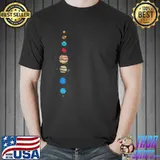 Planets colour in line design shirt