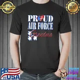 Proud Air Force Grandma Shirt US Heart Military Women. T-Shirt