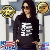 Proud Mom Quote Mother Pride Quote - Loving Strong Amazing T-Shirt