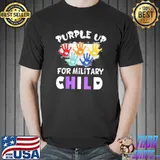 Purple up for military kids month of the military child Hand T-Shirt