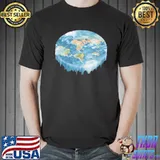 Reality glitch flat earth waterfall mens shirt