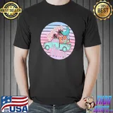 Retro beach summer vibes gradient shirt