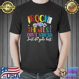 Rock The Test Teacher Test Day Testing Day Funny Teacher T-Shirt