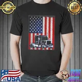 Truck driver American flag trucker gift shirt
