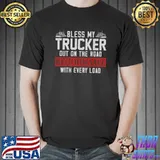 Trucker Truck Driver Wife Girlfriend Vintage Bless My Premium T-Shirt