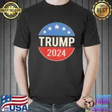 Trump 2024 retro campaign button re elect president shirt