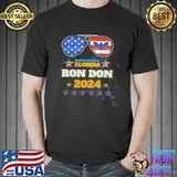 Trump desantis 2024 ron don 24′ American flag sunglasses shirt