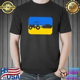 Ukraine flag ukrainian tractor pulling a russian tank shirt