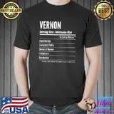 Vernon Serving Size, Nutrition Label Calories T-Shirt