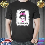 Volleyball Mom Messy Bun Volleyball Ladies T-Shirt