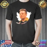 White tweet logo elon musk shirt