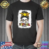 Women Loud & Proud Softball Mimi Messy Bun Leopard Bleached T-Shirt