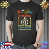 9 years 108 Months 9th Wedding Anniversary Couples Parents T-Shirt Unisex