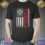 American Flag Tennis Shirt Best Gifts Tee for Players Fans T-Shirt