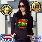 Black Women Messy Bun Juneteenth Celebrate Indepedence Day T-Shirt