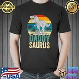 Daddysaurus Funny T Rex Dinosaur Dad Saurus Family Matching T-Shirt Unisex
