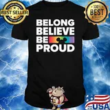 Disney Mickey & Friends Belong Believe Be Proud Pride T-shirt