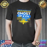 Fighter of ghost kyiv ukrainian jet hero design shirt