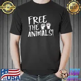 Free the Animals welfare design vegan Protest veggie T-Shirt Unisex