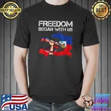 Freedom began with us Haitian Flag Happy independence day T-Shirt Unisex
