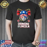 Funny Flag US Drinking Like Lincoln Beer 4th of July Men Women Essential T-Shirt