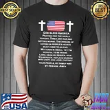 Funny God Bless America Praying For The World American Flag Shirt