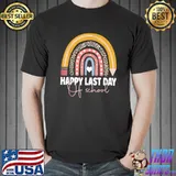 Happy Last Day Of School Teacher Student Graduation Rainbow T-Shirt Unisex