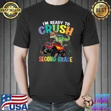 I'm Ready To Crush 2nd Grade Dinosaur Boys Monster Truck T-Shirt Unisex