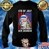 Mens Ben Drankin 4th Of July Usa Flag Vintage Independence Day T-Shirt Sweater