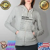 Mens Black King Nutrition facts Black men nutritional facts T-Shirt Full Zip Hooded