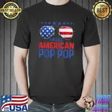 Mens Family Matching Sunglusses All American Pop pop 4th of July T-Shirt