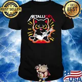 Metallicat Funny Cat Rock 90s Meow For Music Band Of Friends T-Shirt