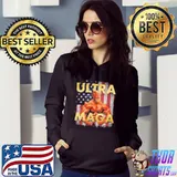 Official Ultra Maga Donald Trump American Flag Shirt Hoodie