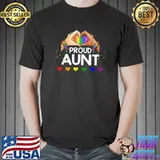 Proud Aunt LGBT Flag Gay Lesbian Pride Parades Rainbow T-Shirt