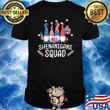 Shenanigans Squad 4th Of July Gnomes USA Independence Day T-Shirt