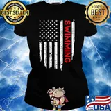 Swimming American Flag 4th of July Swimmer Premium T-Shirt Ladies tee